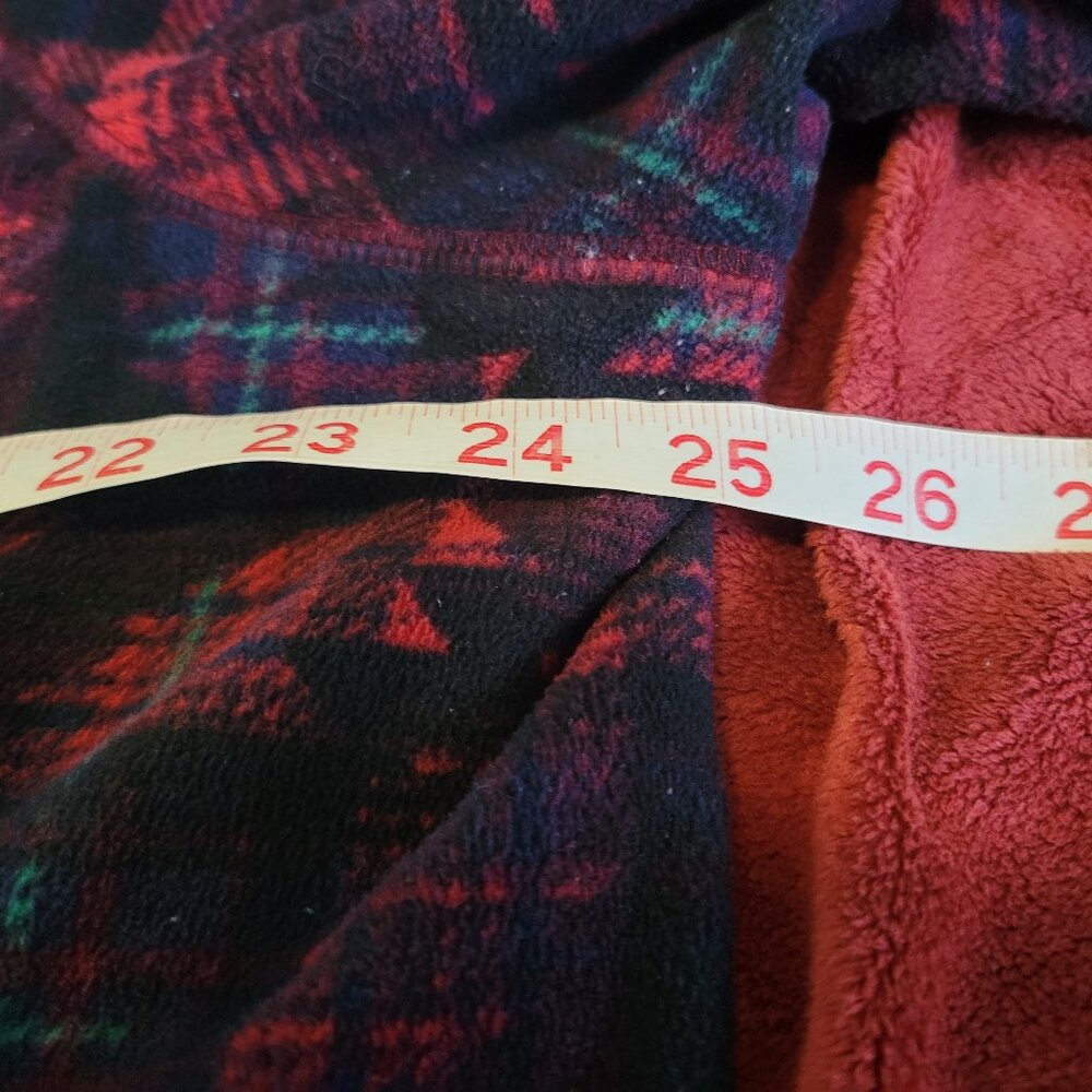 Eddie Bauer 1/4 Zip Fleece Pullover Womens Size 2XL Red Black Tribal Aztec - Picture 6 of 8